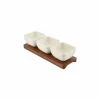 Aperoset Cucina 4-delig  25x8x6,5cm - stoneware - wit