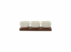 Aperoset Cucina 4-delig  25x8x6,5cm - stoneware - wit