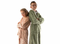 Badjas Delux 146/152 - flanel - sea green