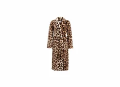 Badjas L fleece leopard