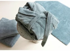 Badjas S flanel eucalyptus