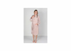 Badjas S flanel misty pink