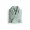 Badjas S flanel sea green