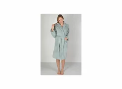 Badjas S flanel sea green