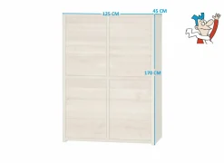 Barkast Amarillo  125cm - eik massief & decor - naturel