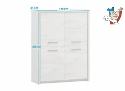 Barkast Elias 120cm  decor - grijze eik