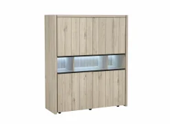 Barkast Lucca 140cm - decor - millenium eik/lichtgrijs