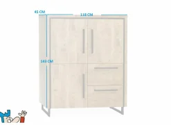 Barkast Rimini 118cm - lamulux - mango