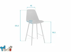Barstoel Claudio ZH66,5cm - kunststof - antraciet