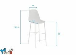 Barstoel Cloe ZH65cm - kunststof - extra wit mat