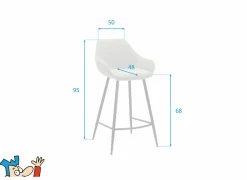 Barstoel Fangio ZH68cm - stof - beige