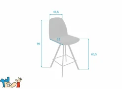Barstoel Girona ZH65,5cm - kunststof - zwart