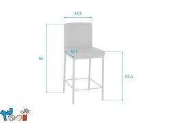 Barstoel Villa ZH65,5cm - lederlook - antraciet