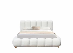 Bed Isola 140x200cm met opbergruimte - bouclé - wit