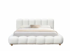 Bed Isola 180x200cm met opberguimte - bouclé - wit