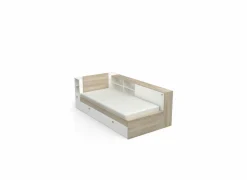 Bed Life 90x190/200cm - decor - kronberg eik & wit met opbergruimte