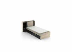 Bed Life 90x190/200cm - decor - kronberg eik & zwart met opbergruimte