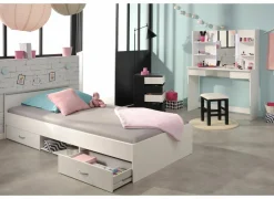 Bed Nashville 90x200cm - decor - wit met opbergruimte