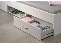 Bed Nashville 90x200cm - decor - wit met opbergruimte