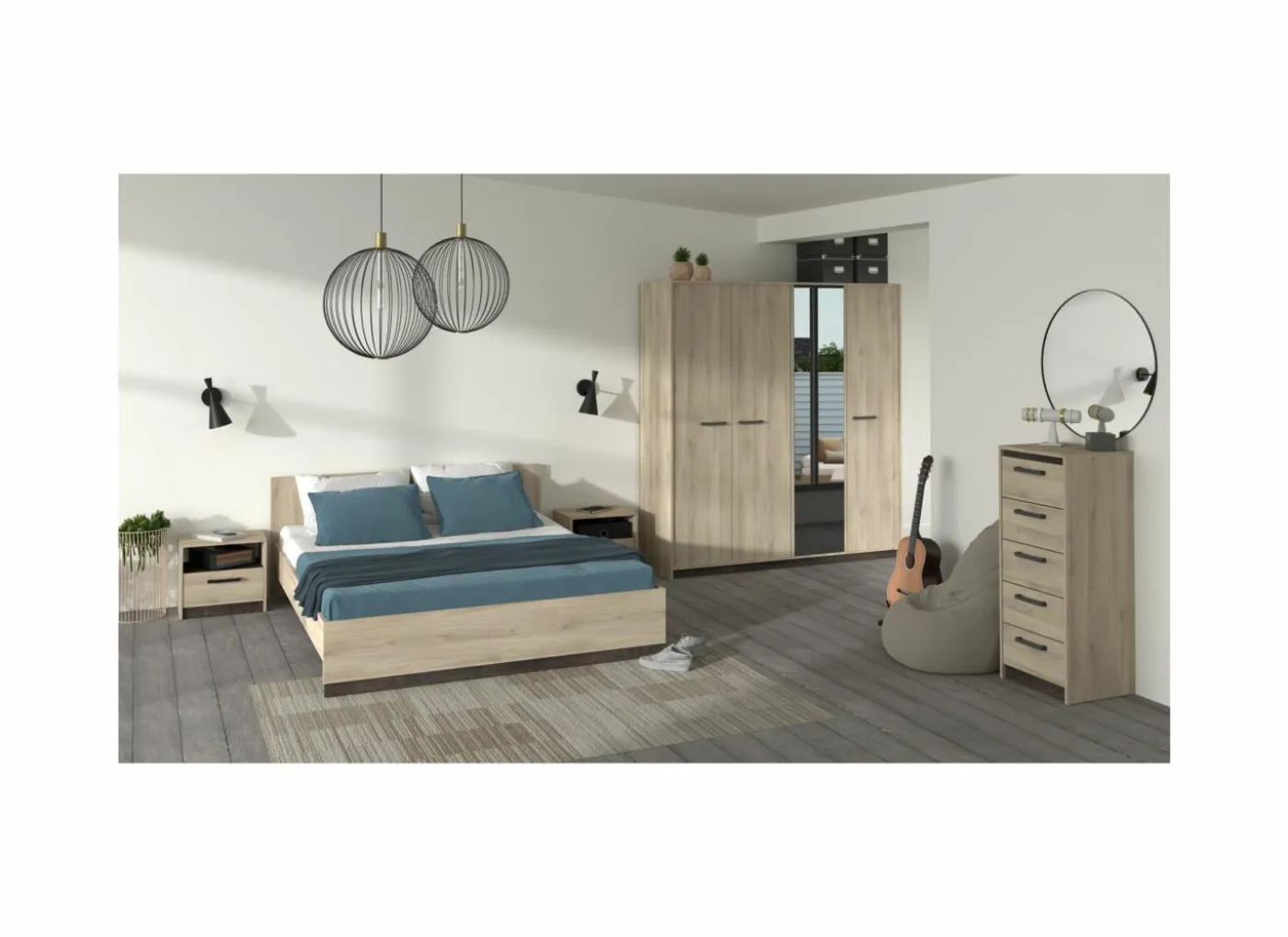 Bed Watson 180x200cm - decor - kronberg & waterford eik