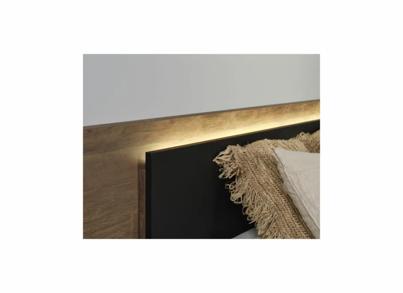 Bed 160x200cm - decor - old teak & elegant black