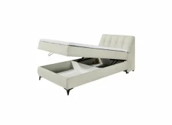 Bedbox Atlantis 120x200cm - stof - ivoor met opbergruimte