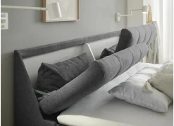 Bedbox Atlantis 160x200cm - stof - antraciet met opbergruimte