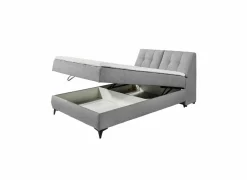 Bedbox Atlantis 140x200cm - stof - grijs met opbergruimte