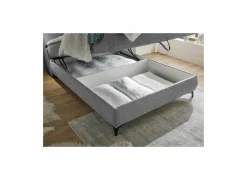 Bedbox Atlantis 140x200cm - stof - grijs met opbergruimte