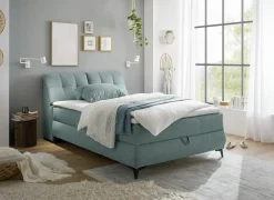 Bedbox Atlantis 140x200cm - stof - munt met opbergruimte