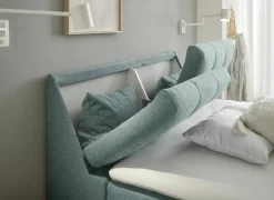 Bedbox Atlantis 140x200cm - stof - munt met opbergruimte