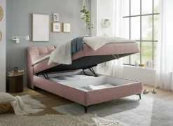 Bedbox Atlantis 140x200cm - stof - flamingo met opbergruimte