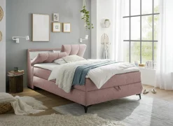 Bedbox Atlantis 140x200cm - stof - flamingo met opbergruimte