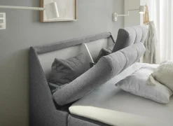 Bedbox Atlantis 140x200cm - stof - donkergrijs met opbergruimte