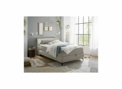 Bedbox Atlantis 120x200cm - stof - zand met opbergruimte