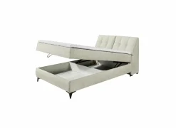 Bedbox Atlantis  140x200cm - stof - ivoor met opbergruimte
