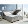 Bedbox BX1620  180x200cm - stof - lichtgrijs met opbergruimte