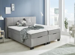 Bedbox BX1620  180x200cm - stof - lichtgrijs met opbergruimte