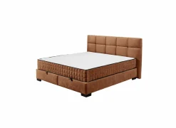 Bedbox Nagol A 160x200cm - stof - cognac met opbergruimte