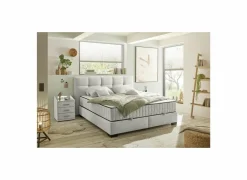 Bedbox Nagol A 180x200cm - stof - beige met opbergruimte