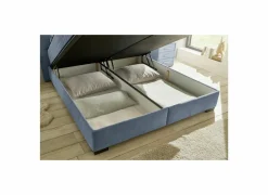 Bedbox Nagol A 160x200cm - stof - blauw met opbergruimte