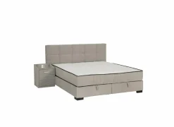 Bedbox Nagol A 180x200cm - stof - zilver met opbergruimte