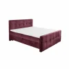 Bedbox Valetta 6 160x200cm - stof - bordeaux met opbergruimte