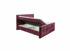 Bedbox Valetta 6 160x200cm - stof - bordeaux met opbergruimte