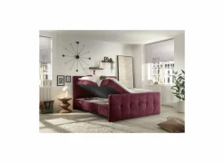 Bedbox Valetta 6 160x200cm - stof - bordeaux met opbergruimte