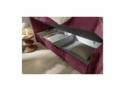 Bedbox Valetta 6 160x200cm - stof - bordeaux met opbergruimte