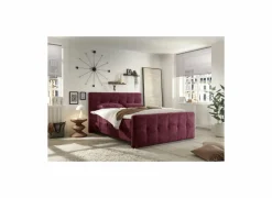 Bedbox Valetta 6 160x200cm - stof - bordeaux met opbergruimte