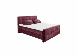 Bedbox Valetta 180x200cm - stof - bordeaux met opbergruimte