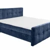 Bedbox Valetta 180x200cm - stof - blauw met opbergruimte