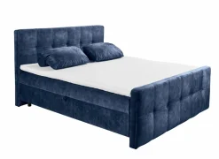 Bedbox Valetta 180x200cm - stof - blauw met opbergruimte